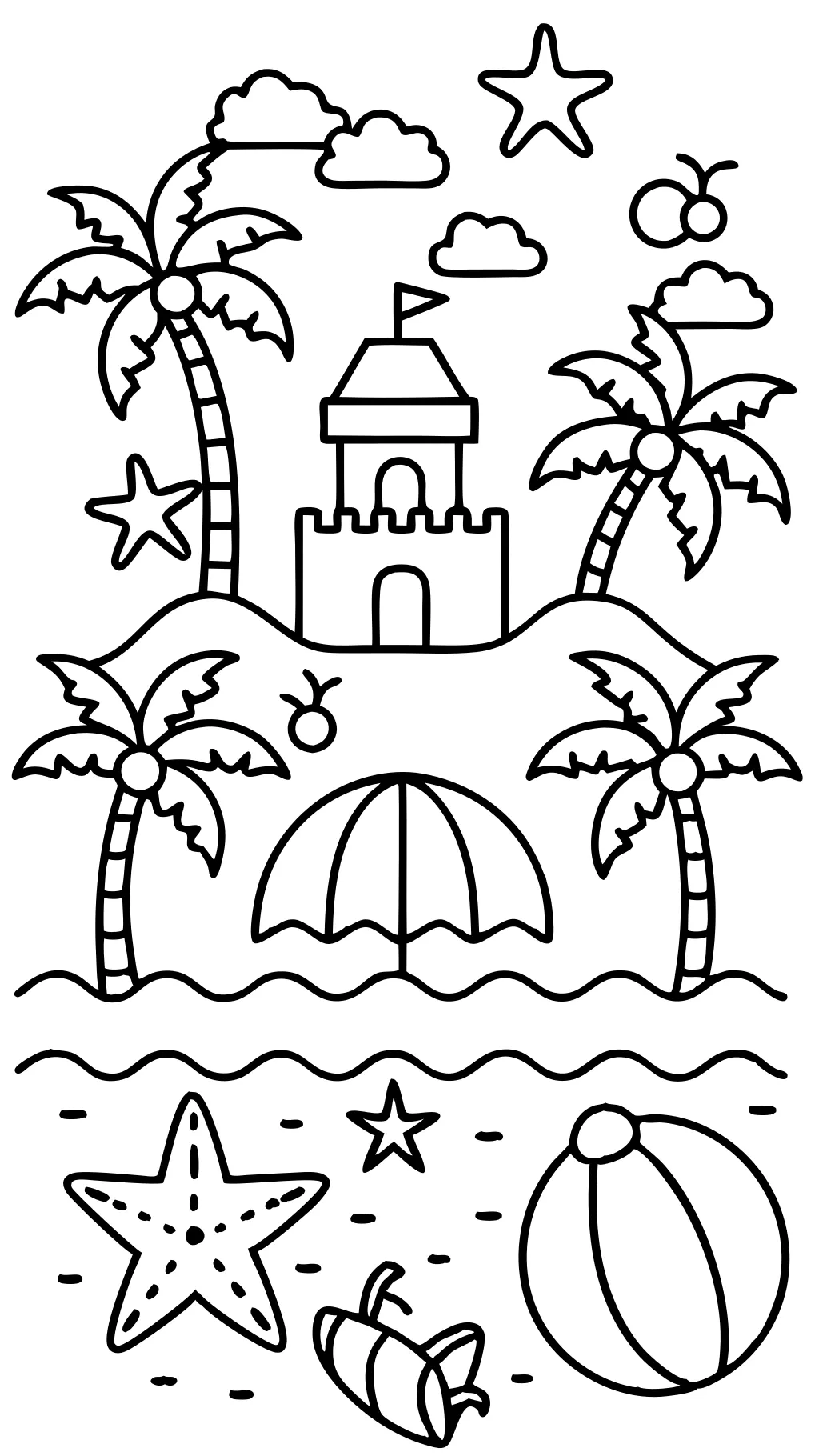 coloring book pages beach